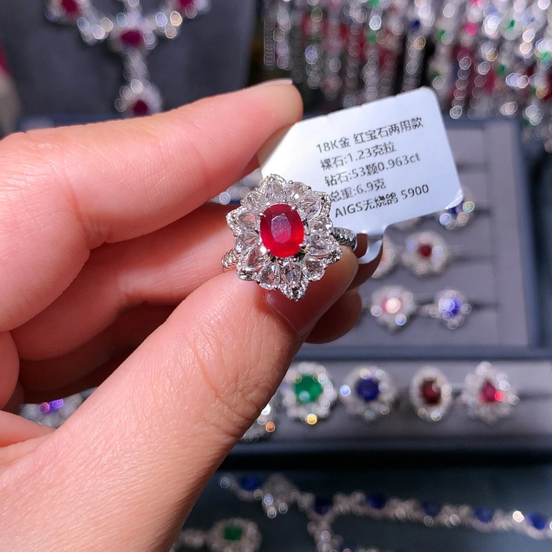 【闪购商品】红宝石戒指18K金镶嵌