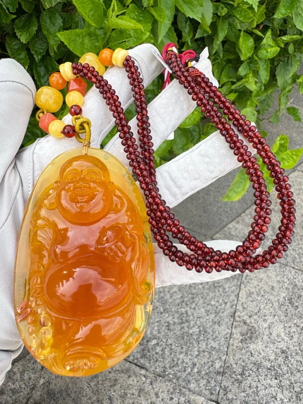 假一赔十，天然琥珀蜜蜡，蜜蜡吊坠，蜜蜡佛公，号26 多样性发