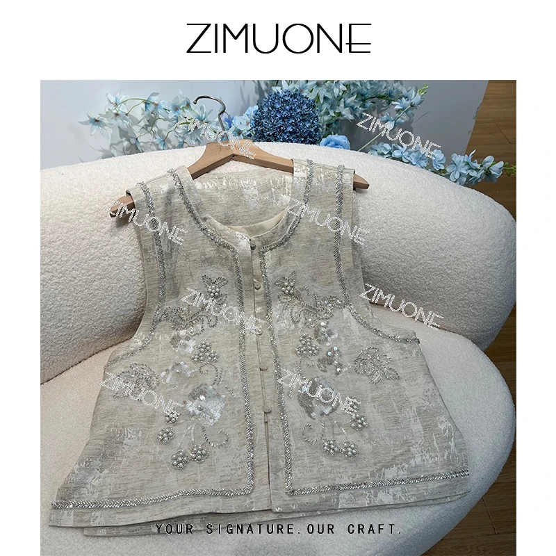 高定重工串珠子母依新中式马甲25107IEF2519