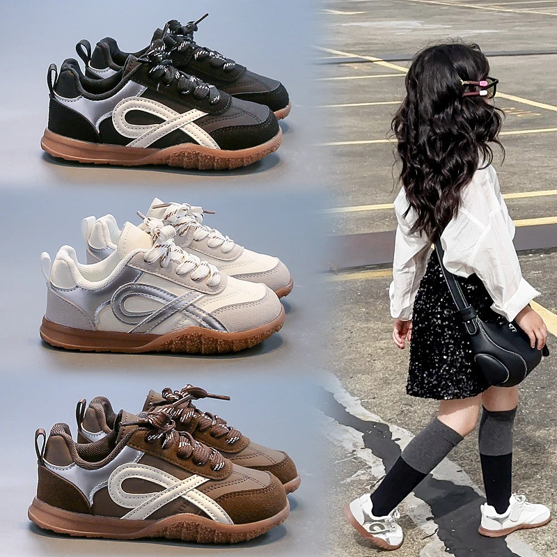 儿童复古百搭休闲运动板鞋2025秋季新款小众德训鞋中大童时尚单鞋