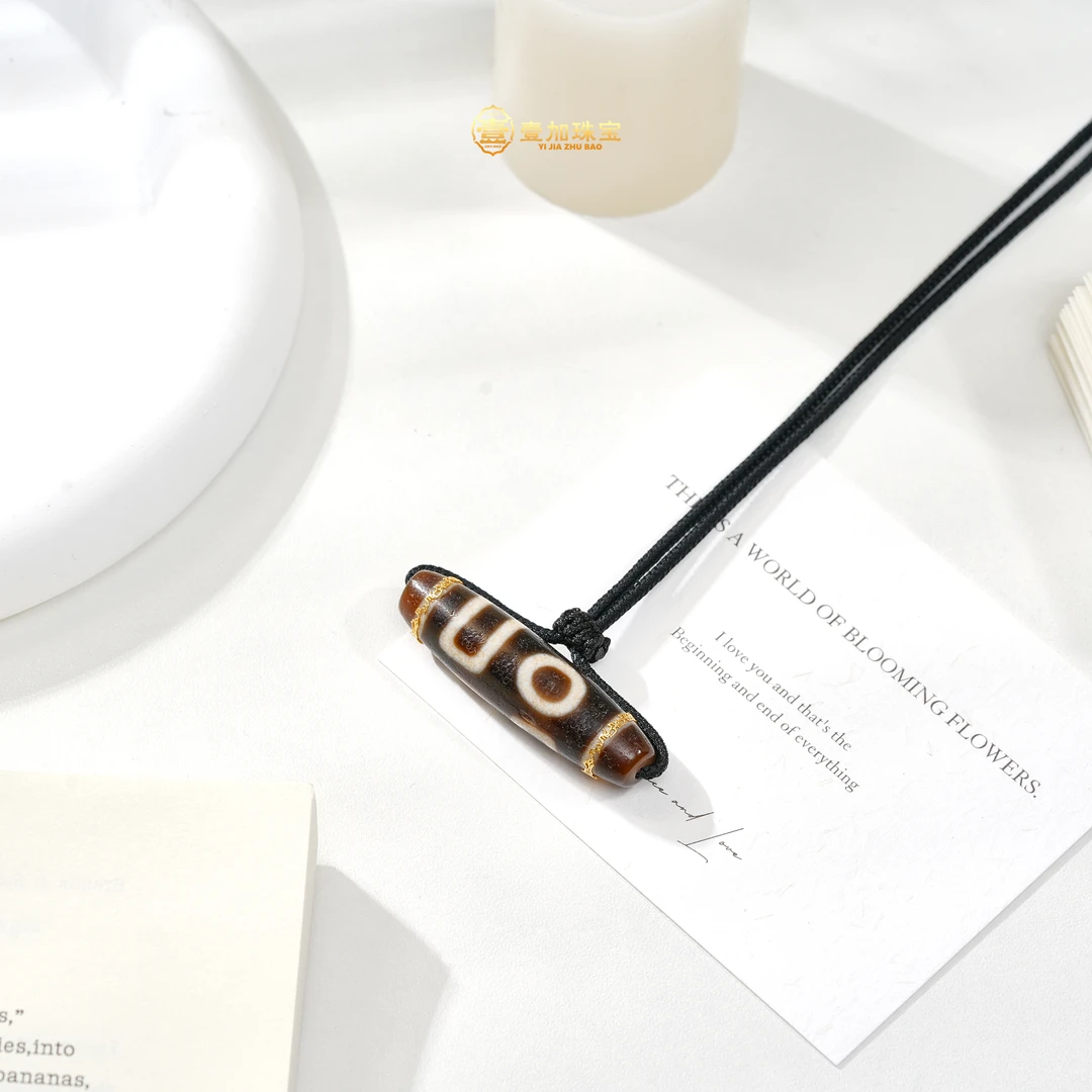 壹加师姐|手工设计金镶横版地门二玛瑙项链多样性发一2166j