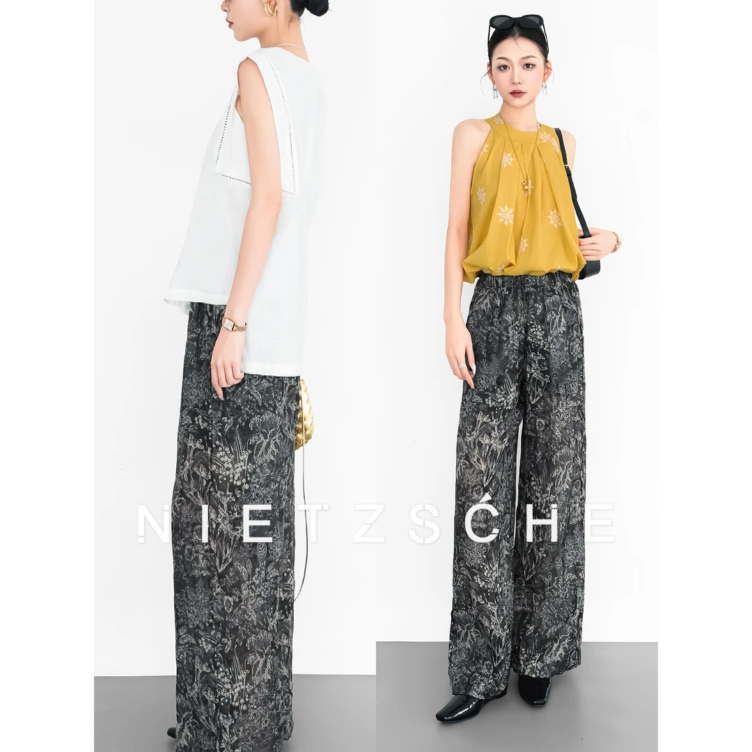 Nietzsche｜墨园空调裤｜1oo%苎麻 超薄超轻显瘦时尚休闲裤90101