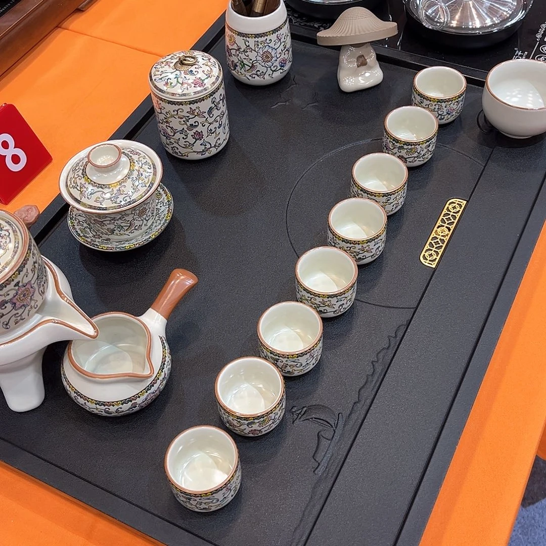 摆件源头工厂乌金石茶盘套组