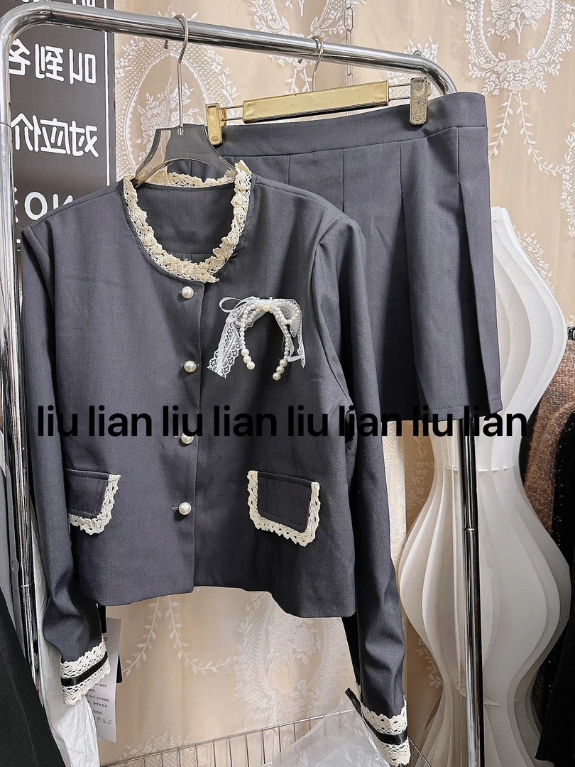 法式小香风套装女2025早春新款高级感气质名媛短外套百褶裙两件套