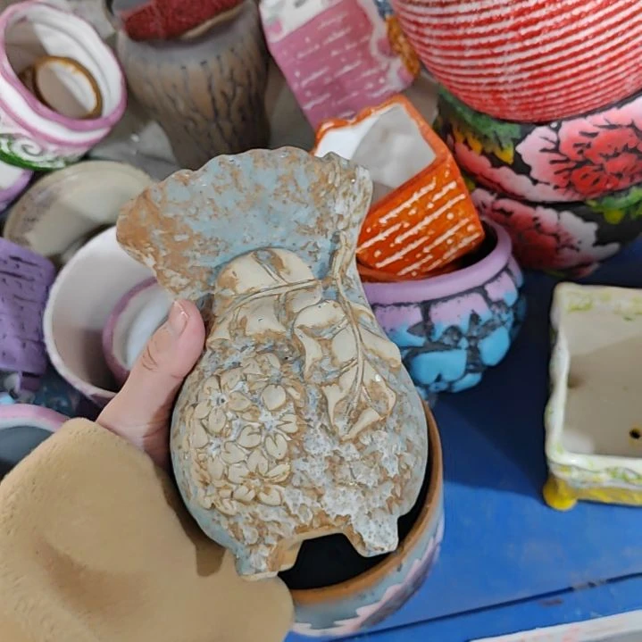 陶吸水透气的白陶花盆凑满12发货