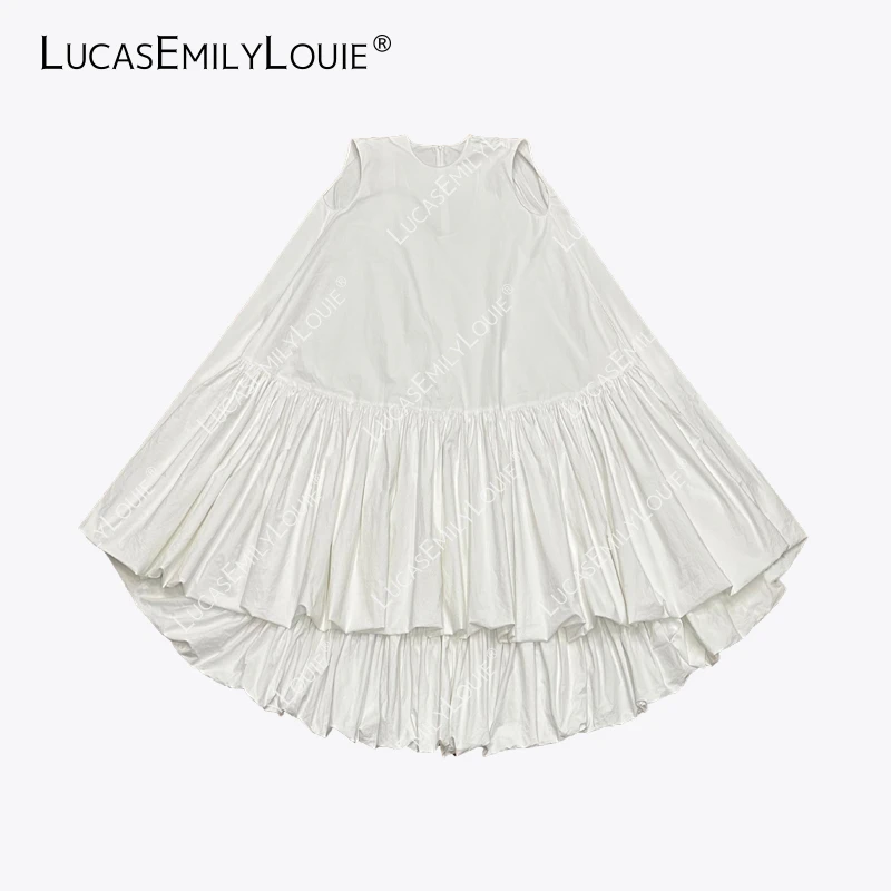 LUCASEMILYLOUIE 欢姐0220大白开业裙下摆花苞连衣裙2510462