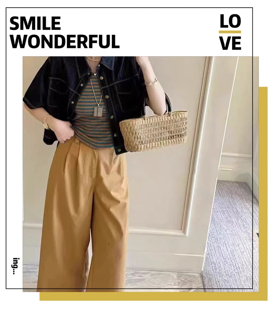 【3件套-8976】牛仔短袖外套+吊带+裤子短三件套女士春夏