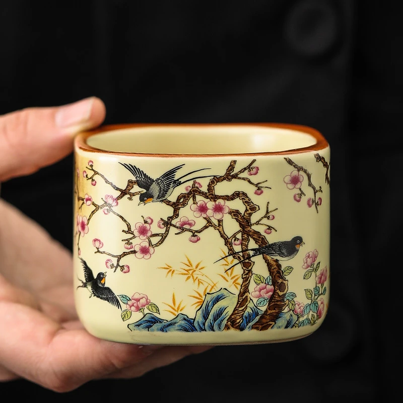 080汝窑前出师表扳指杯主人杯家用高端单杯开片可养精致