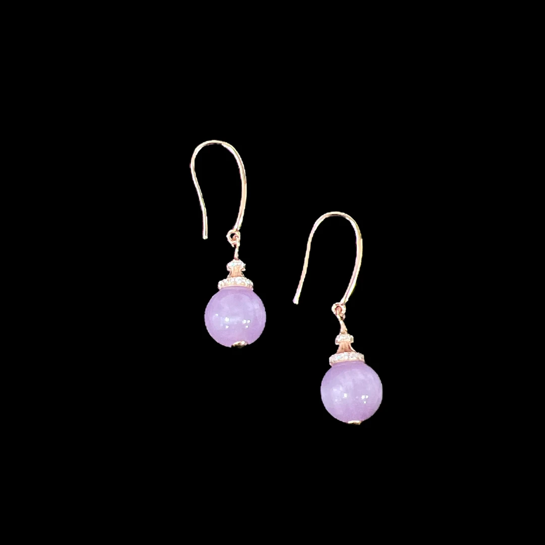 V9699紫锂辉耳坠孤品