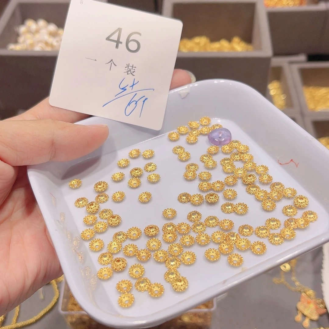 水晶珠宝半成品银S925镀金镶嵌46