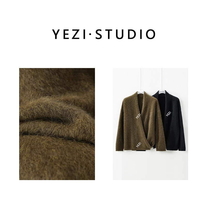 【奢柔小皮.草】重磅狐狸.绒山羊.绒拉毛慵懒毛衣开衫外套25321206