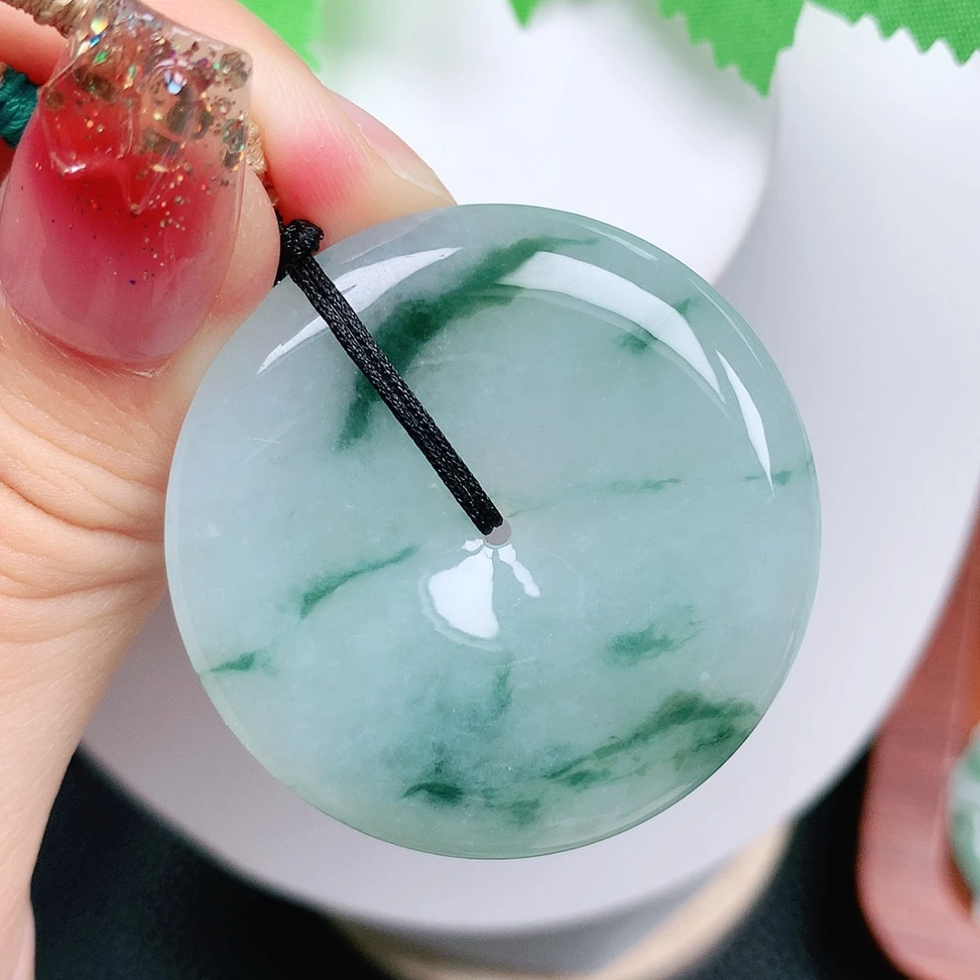 翡翠未镶嵌颈饰平安39.7-6.4