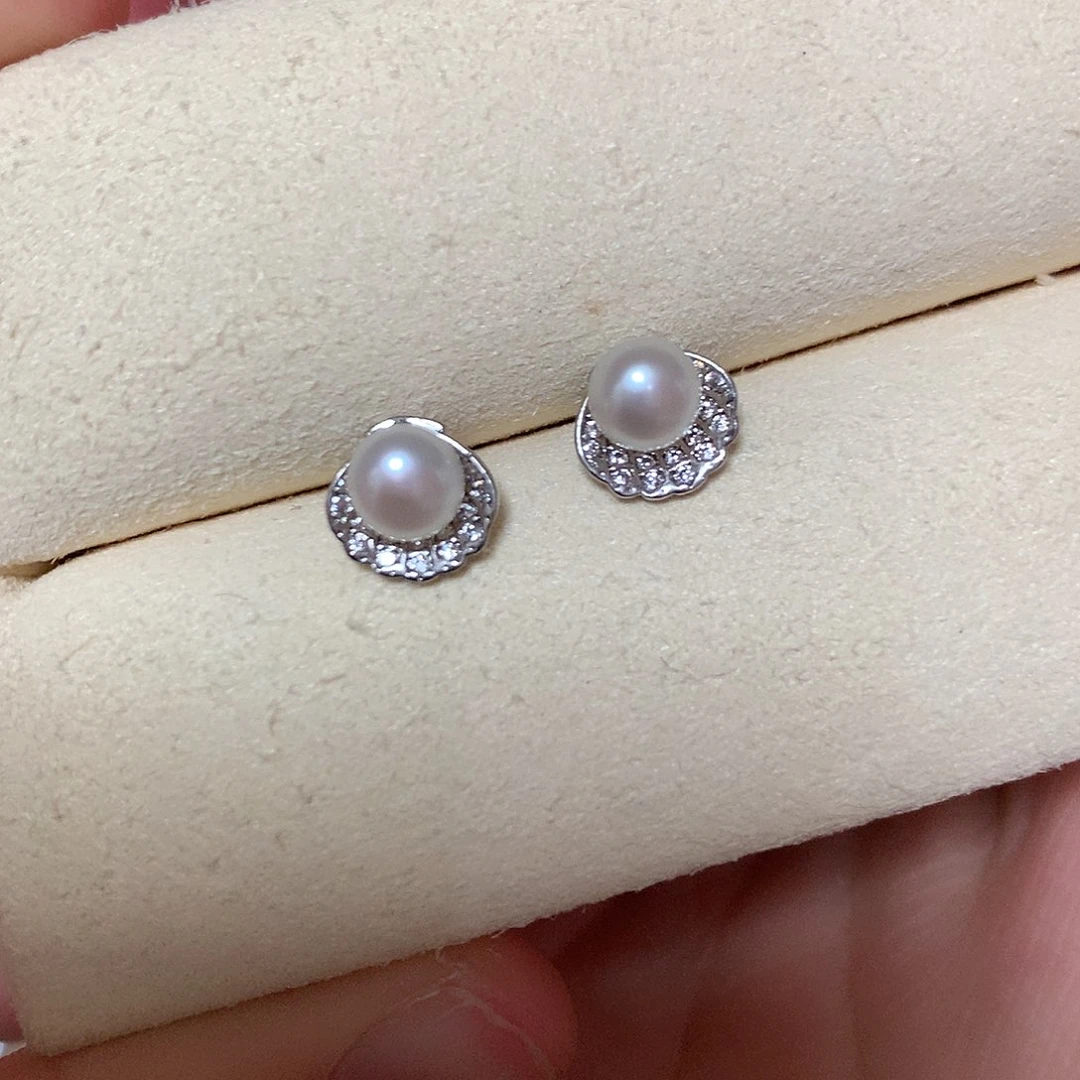 淡水珍珠耳饰合金