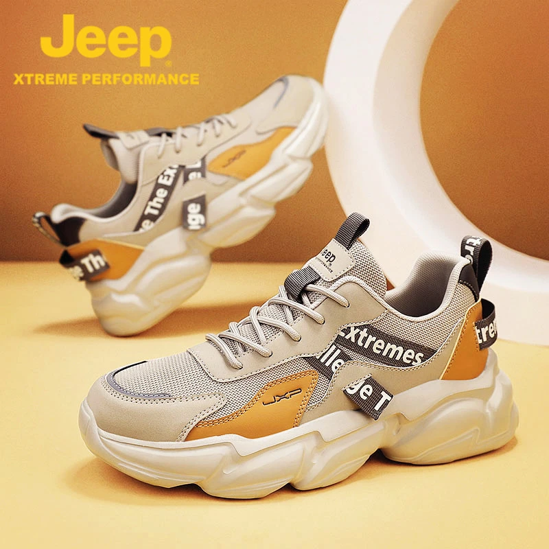 JEEP吉普运动鞋男鞋夏季透气2025新款网面爆款老爹鞋子男士休闲鞋