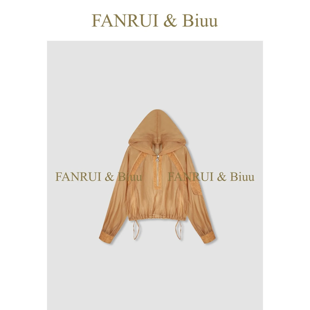 FANRUI/泛芮「沙丘」夏季设计感套头衬衣外搭连帽防晒薄外套B16495