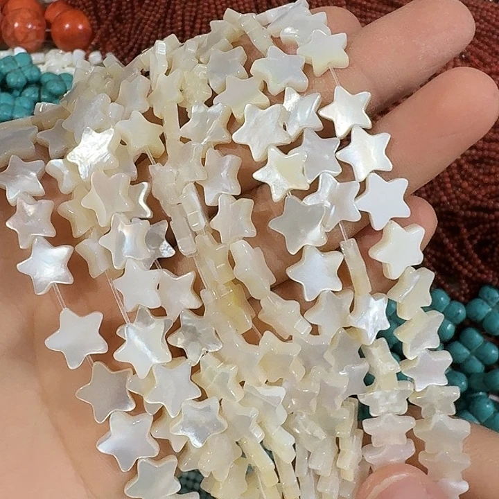 玛瑙/玉髓合金珠宝半成品一条10mm珍珠贝五角星