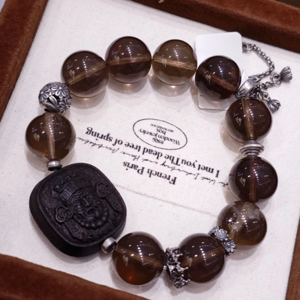 新中式百搭天然茶晶Diy设计款高品质手串