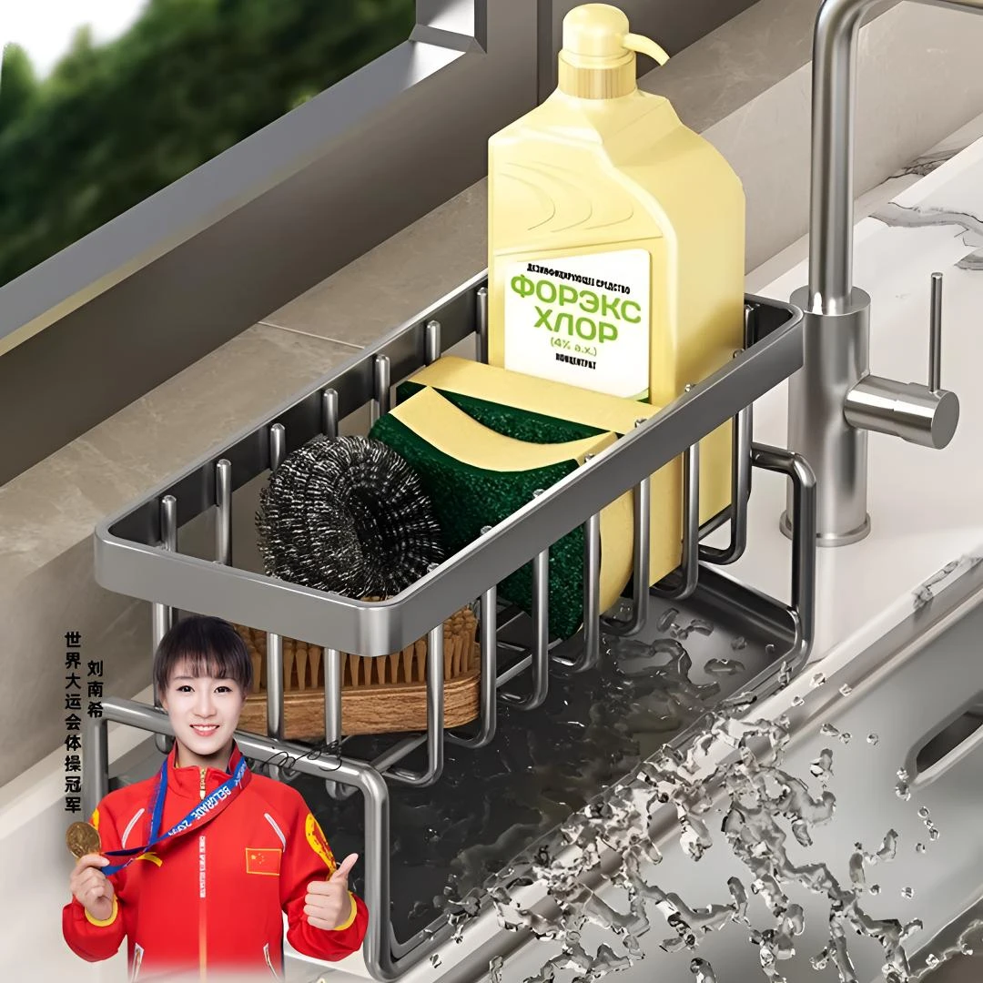 水池置物架水槽抹布海绵沥水架厨房洗碗钢丝球收纳架台面置物收纳