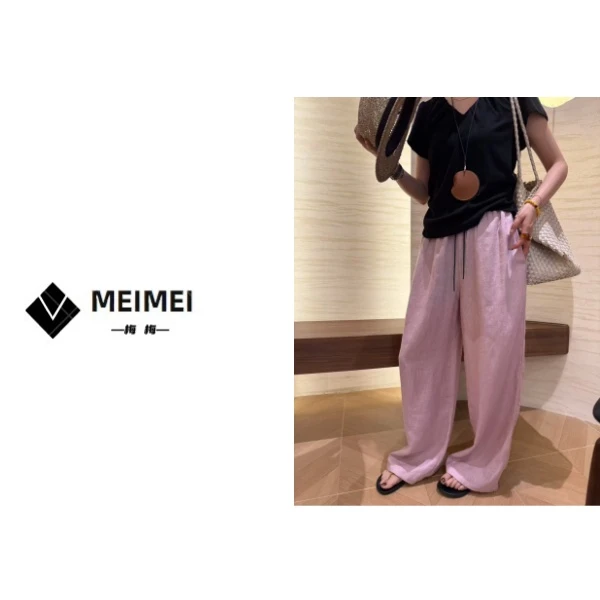 XMM.《百分百亚麻直筒裤》夏时尚百搭潮流直筒亚麻休闲裤-Hb6618627