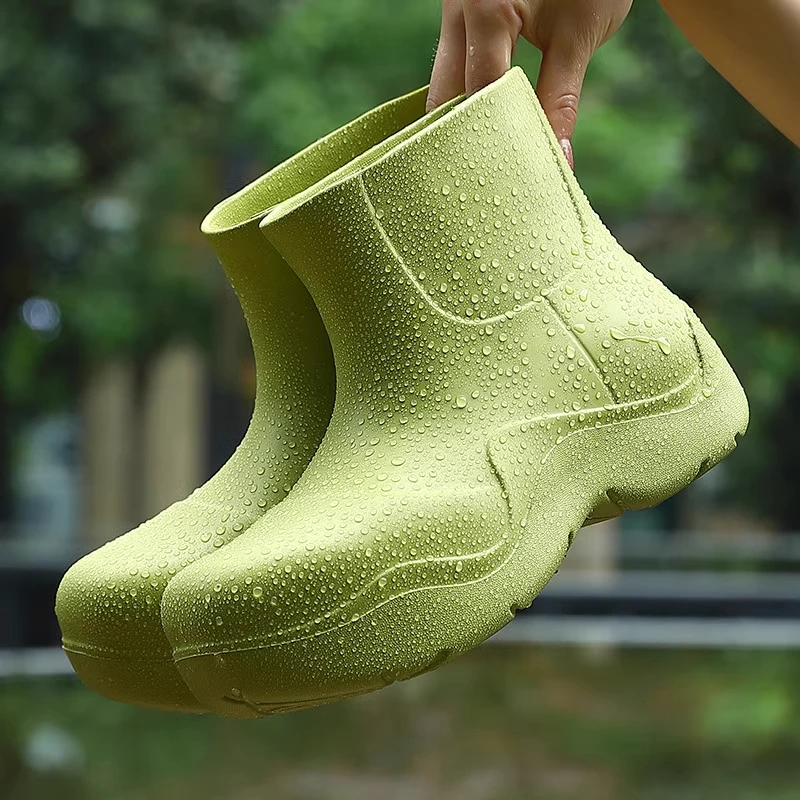 日系新型网红雨鞋女时尚小丑鞋超轻水鞋2025新款厚底雨靴防水防滑