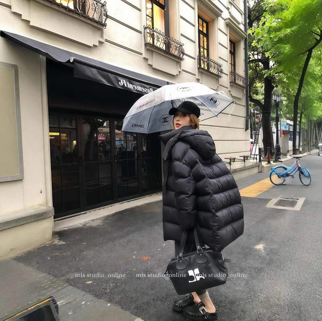 【维多利亚】-云朵泡芙连帽中长款显瘦百搭女款羽绒服保暖外套