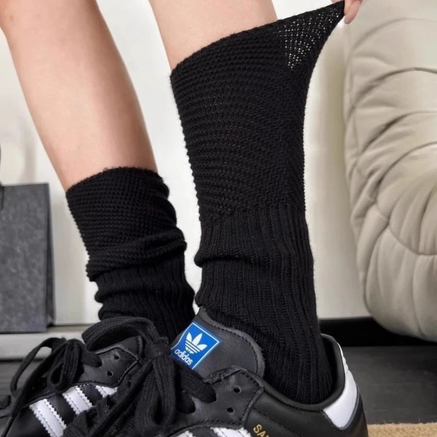 【好韩的袜子】粗线颗粒堆堆袜拼接舒适针织松口袜