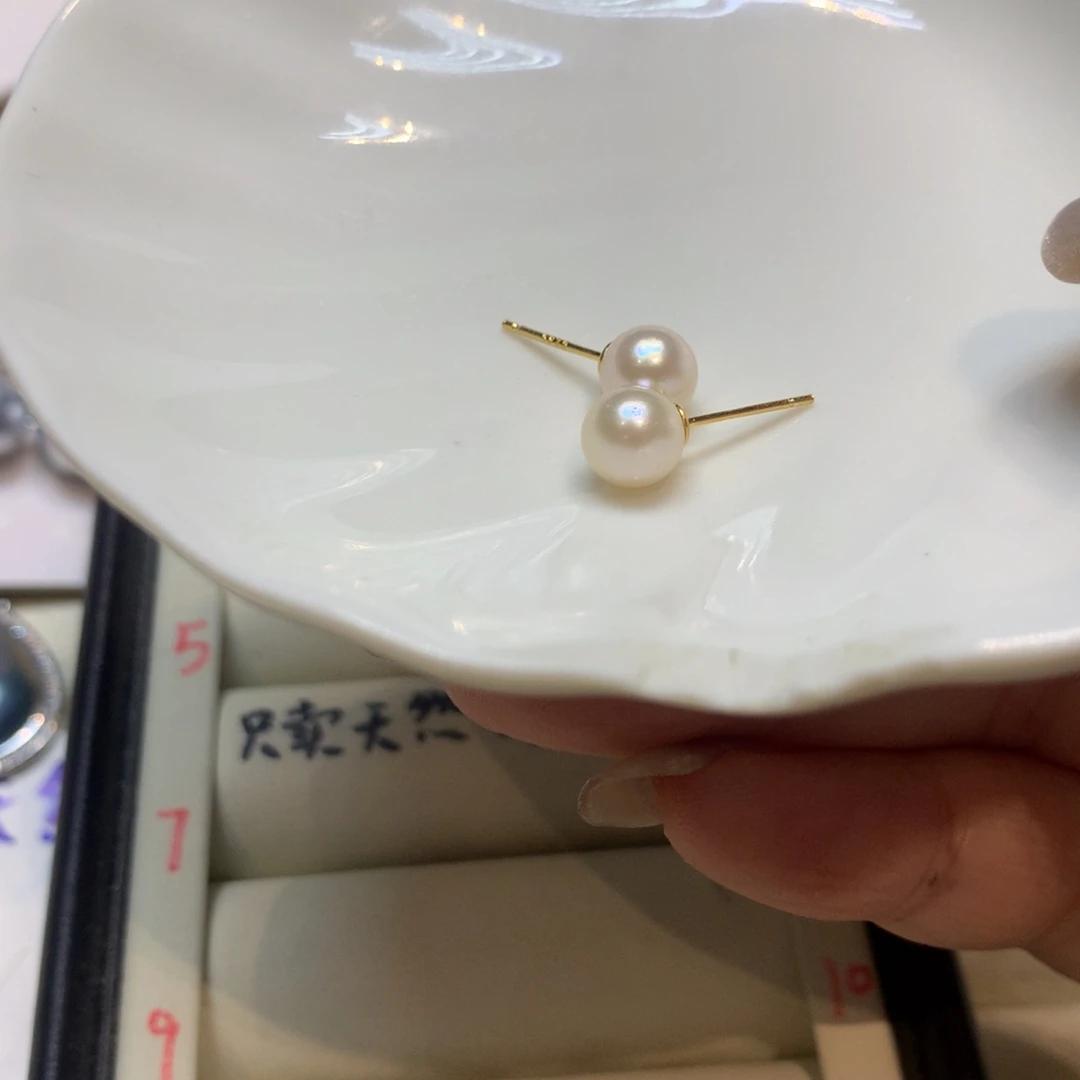 银S925镶嵌海水珍珠耳饰