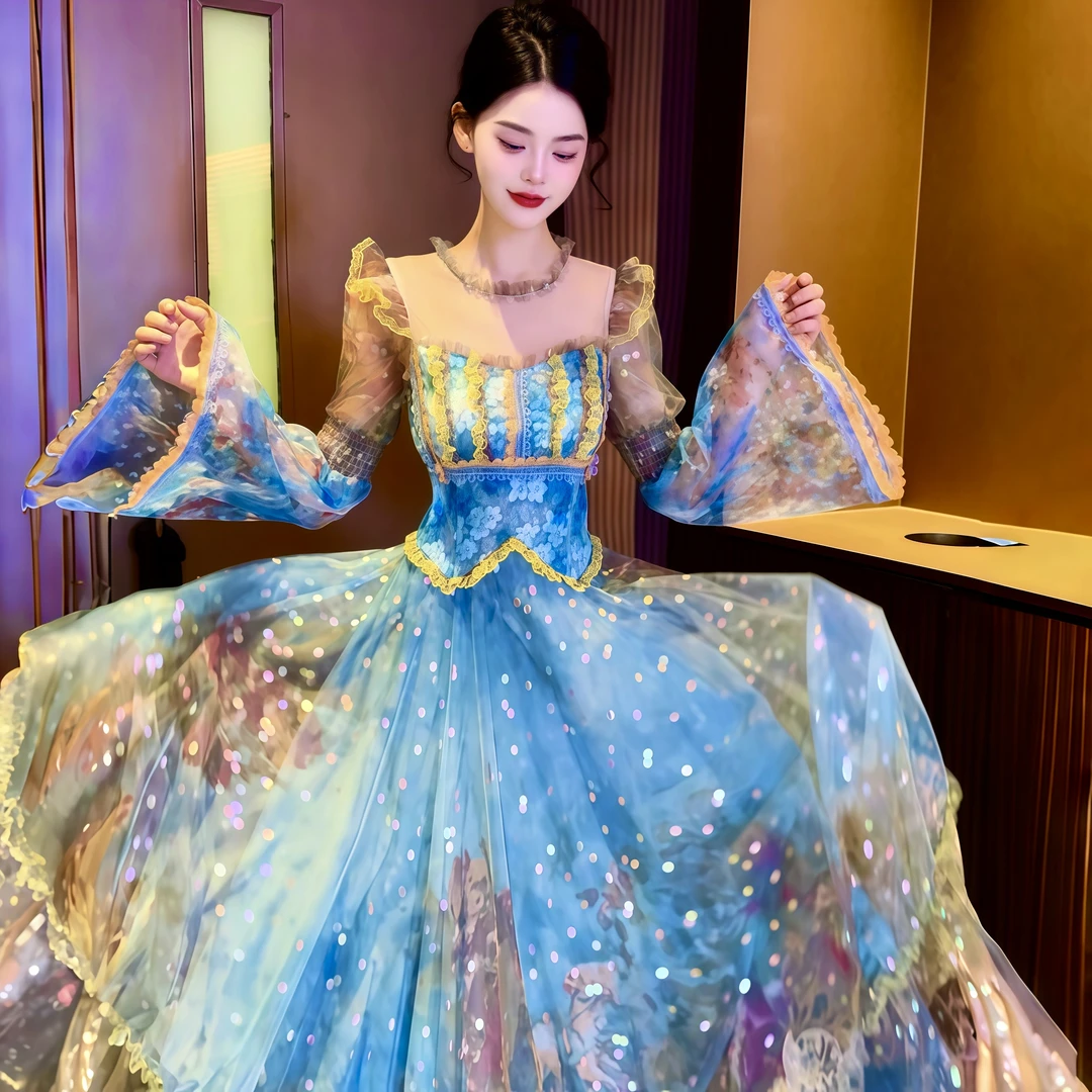 亚町家原创3166轻奢风显瘦女装连衣裙长款法式气质高贵优雅