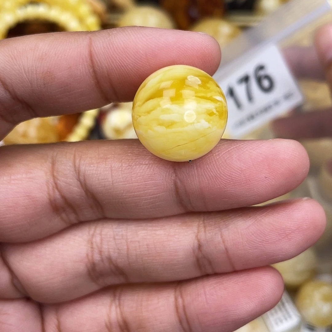 蜜蜡未镶嵌珠宝奇石水线粉19