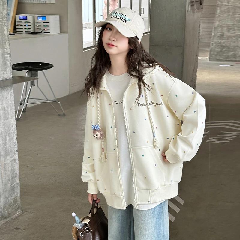 女童女孩外套秋款秋季春秋童装新款洋气秋装开衫外穿儿童卫衣薄款