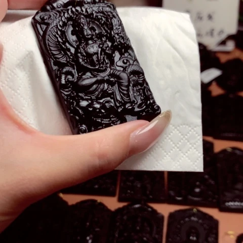 天然缅甸a货钢琴黑挂件