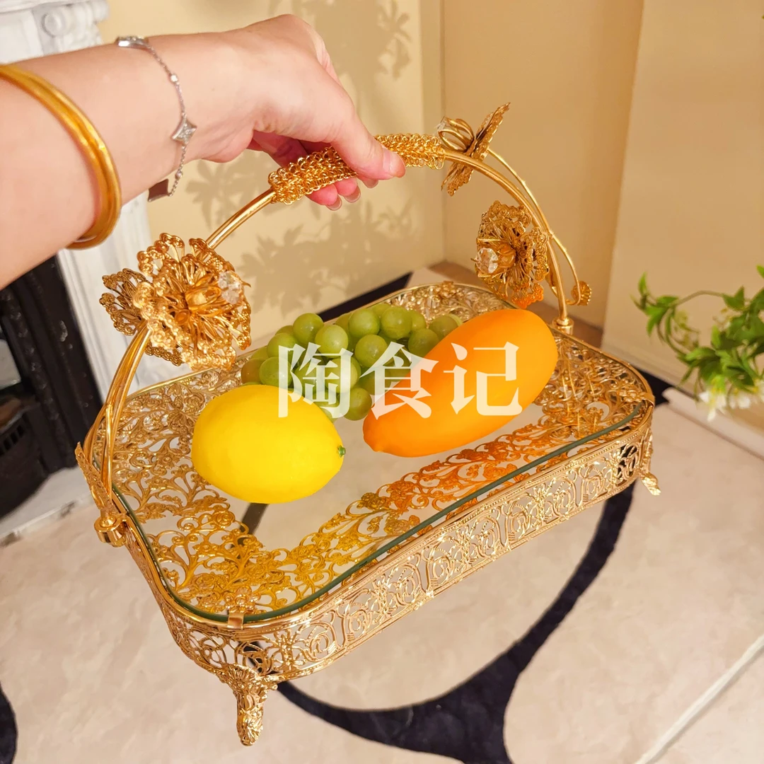 欧式经典长方形北欧风格水果盘精致下午茶必备商品甜品点心托盘糖