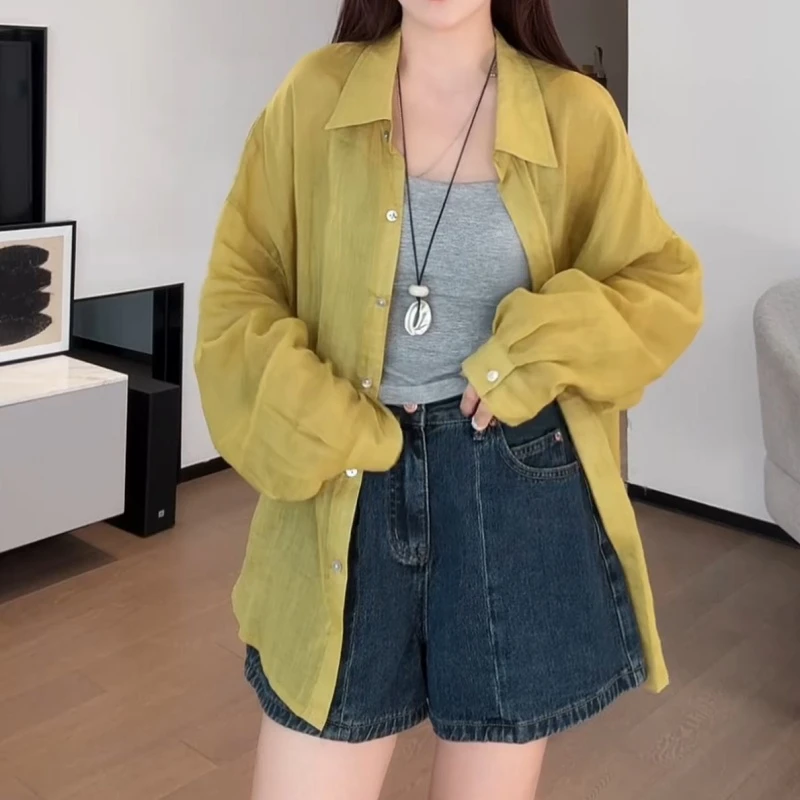 2025新款设计感轻薄微透宽松百搭防晒衬衫LK2505229