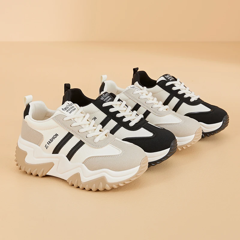 增高7CM休闲鞋女鞋2025年春季新款松糕厚底运动阿甘德训高跟单鞋