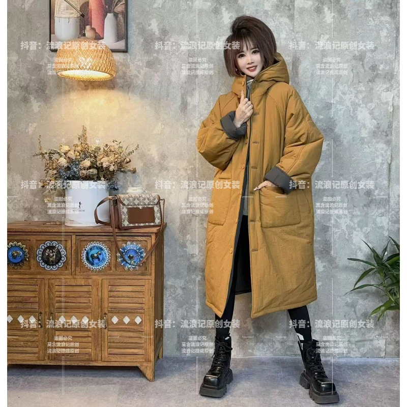 【沐木流浪记】（安好）两面穿加厚宽松立领连帽棉衣女装外套z a25