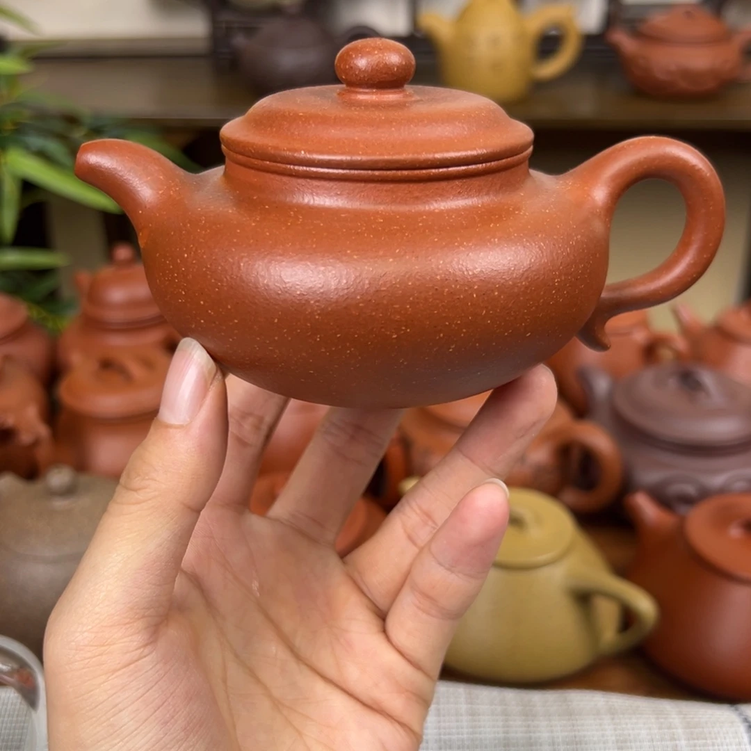 紫砂茶壶紫砂壶仿古壶红降坡200cc