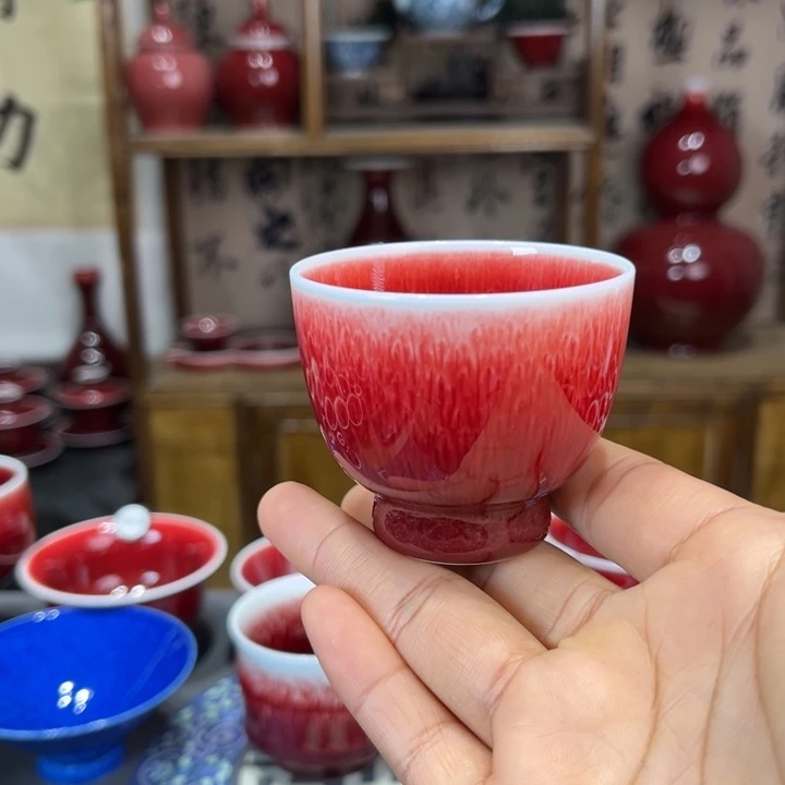 景德镇陶瓷浅行窑小品茗杯
