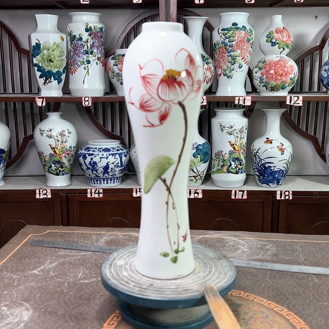 摆件景德镇陶瓷美荷花