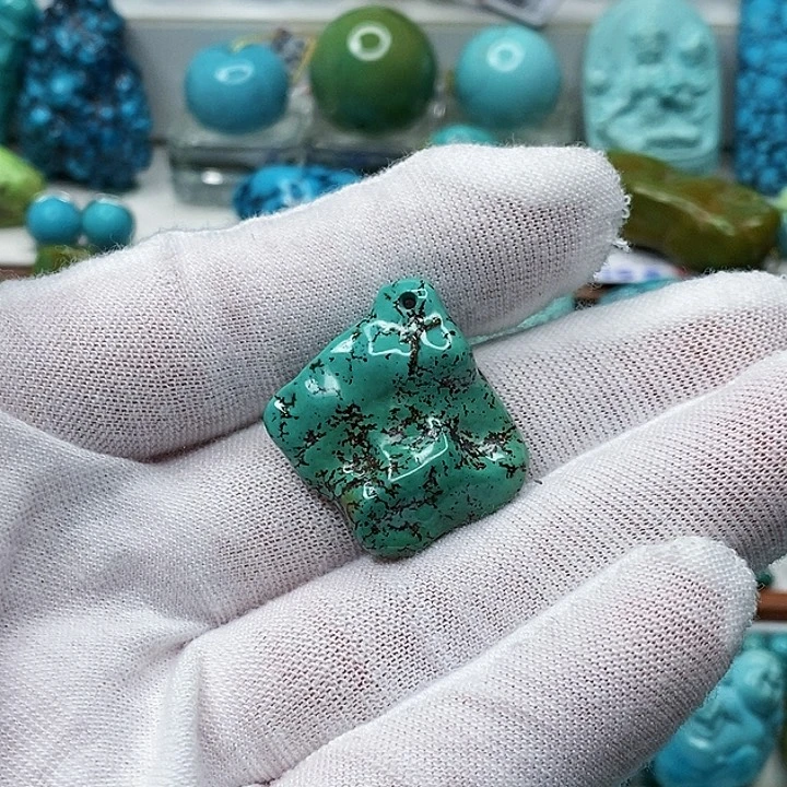 绿松石未镶嵌天然原矿 地大质检