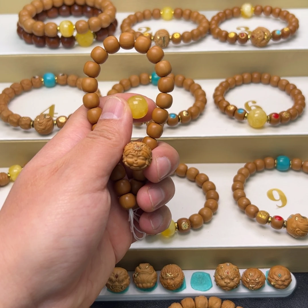 猴头核桃吊坠圈*老型 9➕ 单颗 原矿配饰 原色精工