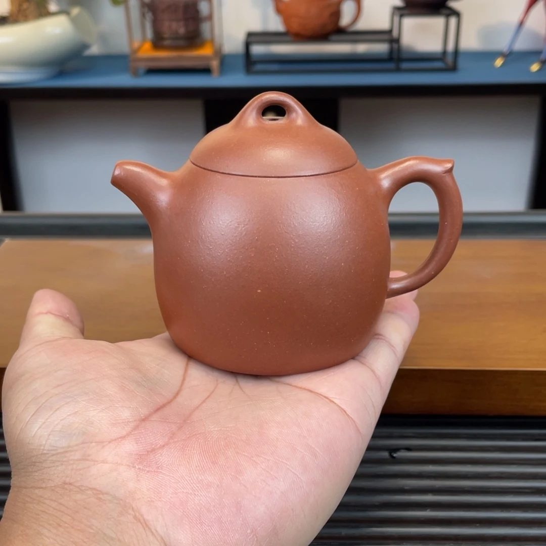 紫砂茶壶红皮龙秦权200cc