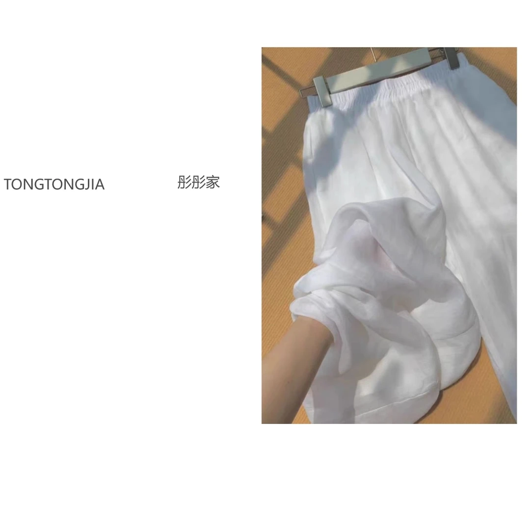 【TONGTONGJIA】欧货2025夏季新款阔腿裤