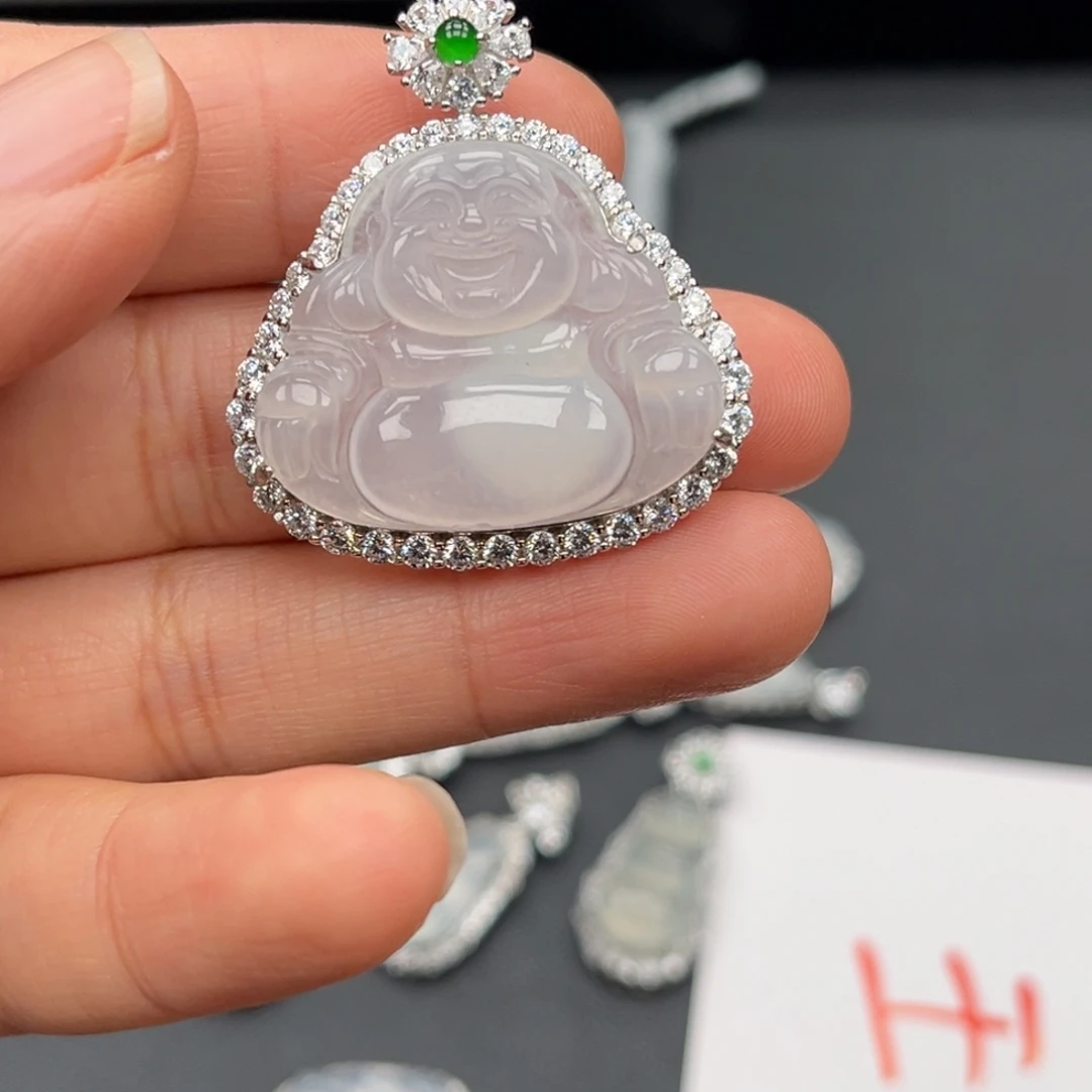 翡翠银S925镶嵌吊坠(不含链)