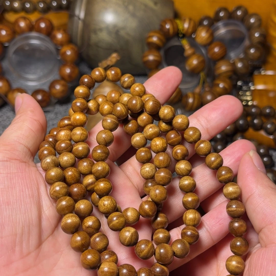 金丝楠枯木佛珠花纹0.8