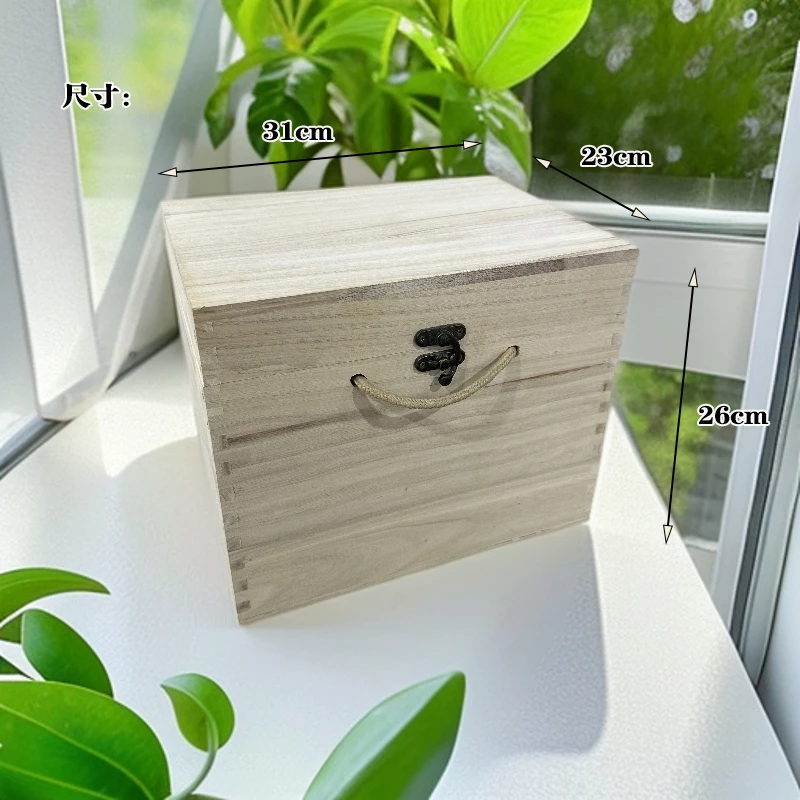 实木正方形收纳储物箱米箱面箱大木箱防虫收纳箱木箱子家用