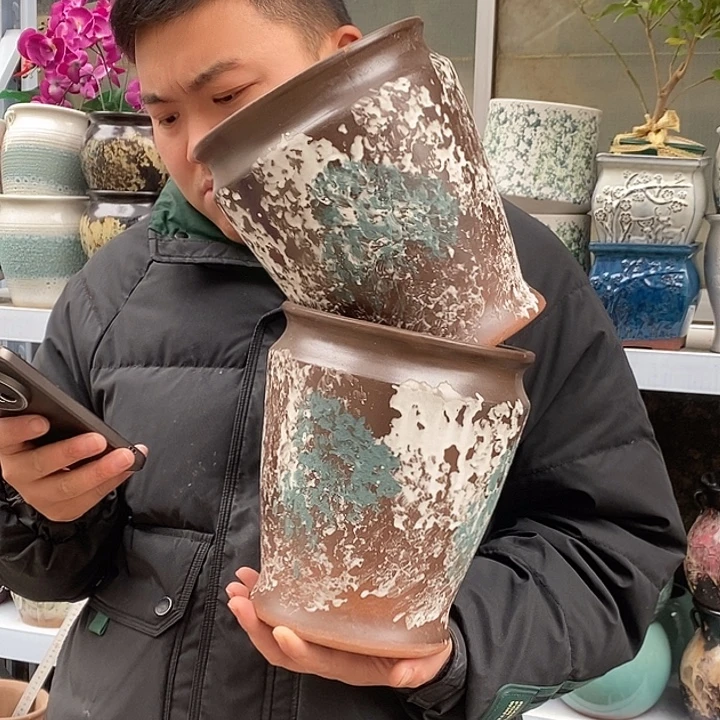 紫砂花盆口18高23福利