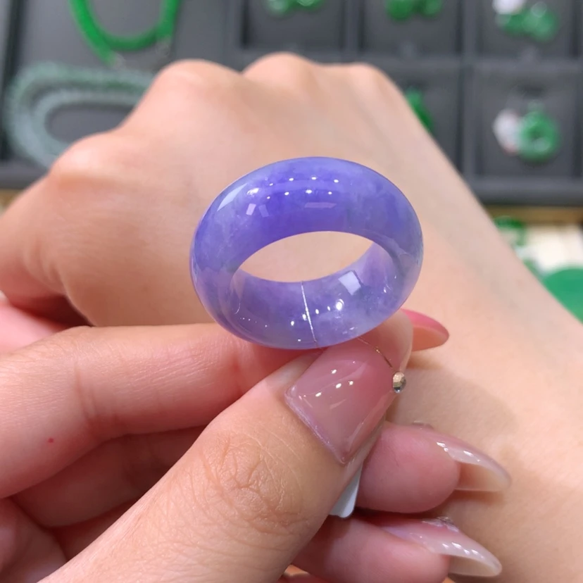 【闪购商品】翡翠戒指未镶嵌17-19号满妖紫轮胎