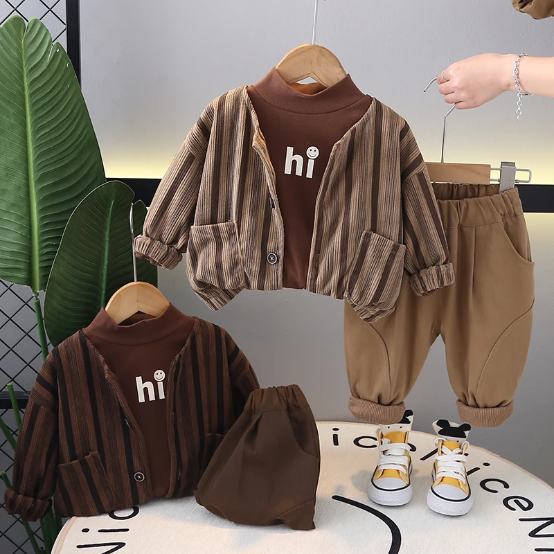 童装男童春装套装新款男宝宝婴儿童春秋季洋气韩版开衫三件套小童