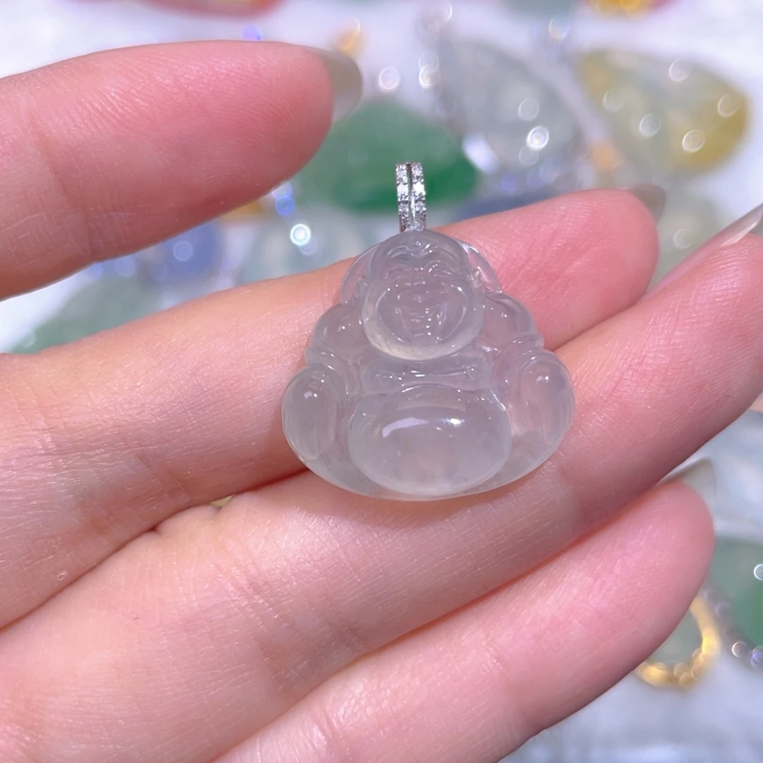 颈饰18K金镶嵌翡翠翡翠
