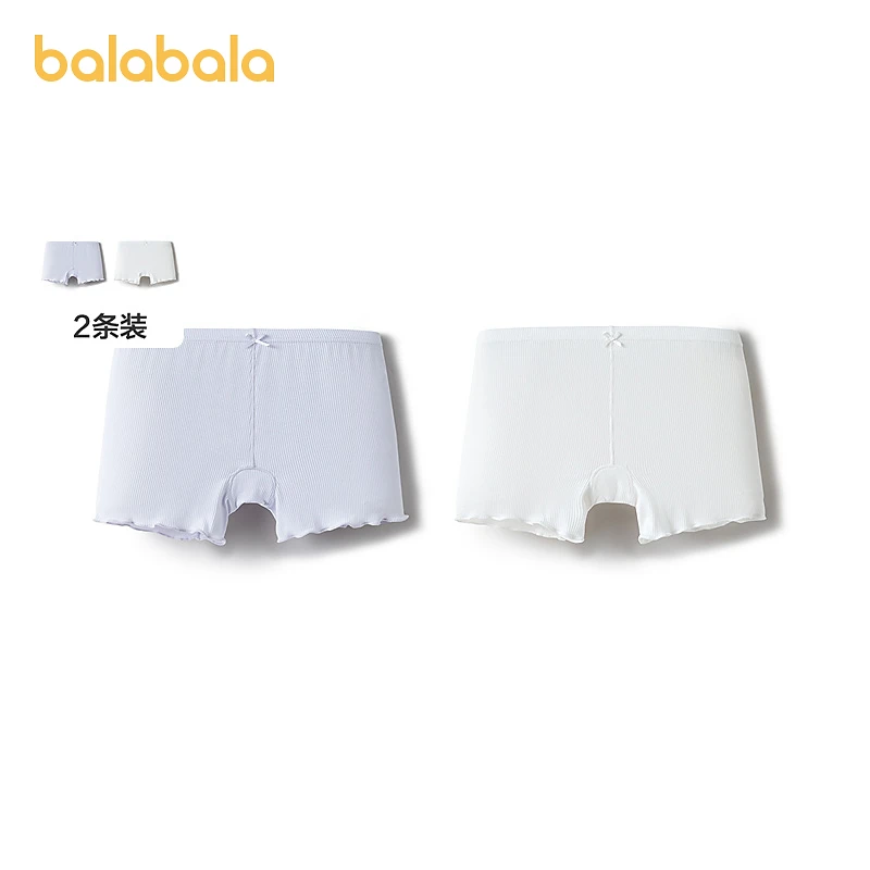 巴拉巴拉女童安全裤平角宝宝内裤防走光儿童短裤四角裤大童两条装